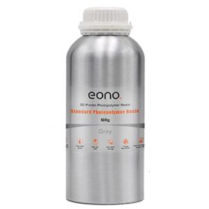 Amazon Brand - Eono 3D Printer Resin 405nm LCD UV Rapid Resin, Fast Curing High Precision Standard Photopolymer Resin for LCD, DLP, SLA 3D Printer Grey 500G