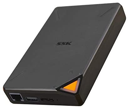 SSK 1TB Portable NAS Wireless Hard Drive Personal Cloud Smart Storage, External Hard Disk with Personal Wi-Fi Hotspot, Support Auto-Backup, Phone/Tablet PC/Laptop Wireless Remote Access