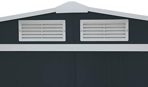 Duramax ECO 6' x 4' Hot-Dipped Galvanized Metal Garden Shed - Anthracite with Off-White Trimmings - 15 Years Warranty - Image 14