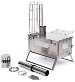Camping Titanium Tent Stove,Wood Burning Stove Portable Ultra-Light Fast Folding Winter Camping Grill Cooking Heater Warmer, Portable Camping Wood Stove Tent Heater