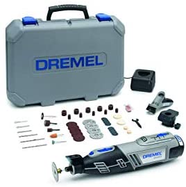 Dremel 8220 Cordless Rotary Tool 12 V, Multi Tool Kit with 2 Attachments, 45 Accessories, Lithium-Ion 2.0 Ah Battery, LED Light, Speed 5000-35000 rpm for Carving, Engraving, Cutting, Sanding, Grinding