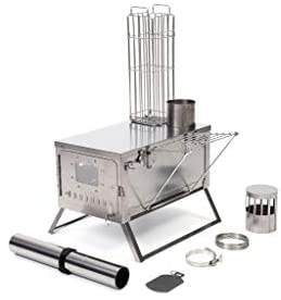 Camping Titanium Tent Stove,Wood Burning Stove Portable Ultra-Light Fast Folding Winter Camping Grill Cooking Heater Warmer, Portable Camping Wood Stove Tent Heater - Image 2