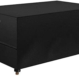 Dokon Garden Furniture Cover, Patio Set Cover, Waterproof, Windproof, Anti-UV 420D Oxford Fabric Rectangular Outdoor Garden Table Cover with Thickened Handles, 200 x 160 x 74cm (Black)