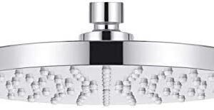 KES Fixed Shower Head 8-inch Replacement Overhead Rainfall Rain Shower Heads Adjustable with Swivel Ball Round Chrome, J201