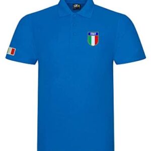 Super Lemon Italy Italian Adults Rugby Exclusive Retro Vintage Mens Womens Unisex Blue Polo Shirt, Great for Any Italy Italian Rugby Fans for 6 Nations and World Cup Available Upto XS - 7XL