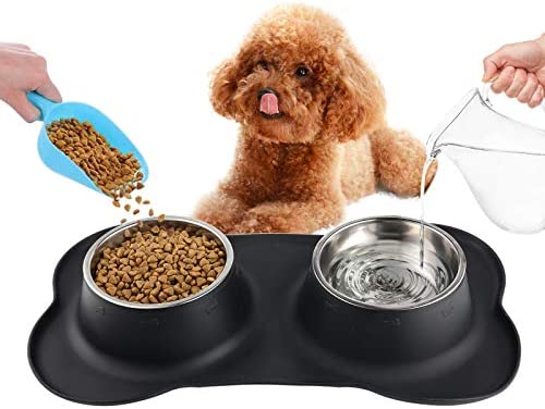 Bonve Pet 2 x 400ML Dog Bowls with Non slip Silicone Mat, Stainless Steel Double Dog Bowl for Cats Puppy Small Medium Dogs Food and Water Feeding - Image 6