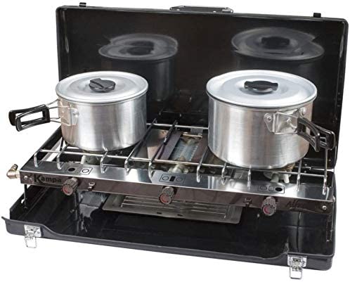 Raxter Camping Double Burner Gas Stove and Grill Powerful Performance Easy to Use Compact and Practical Design Ideal for Camping, Caravan Stays and BBQ - Image 2