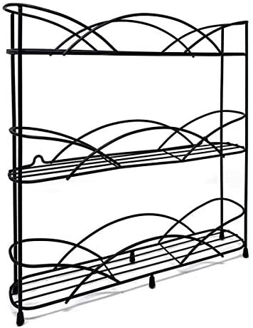 Joejis Free Standing Black Spice Rack Includes 2 suction Cups Perfect for Storing Spices & Herbs Holds 21 Jars