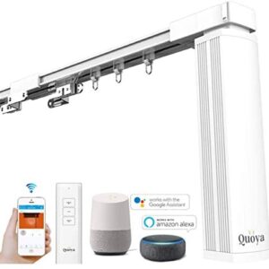 Quoya Curtains System, Electric Curtain track with Automated Rail Motor with App, Voice, Remote Control 【up to 3.2M- Motorised and adjustable tracks】