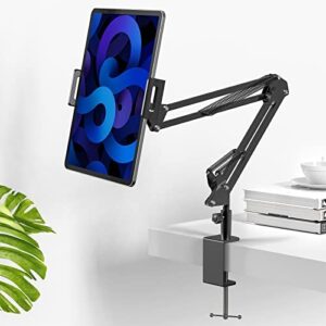 Tablet Stand,CLOOLC Adjustable Ipad Stand,Clip-on Foldable Tablet Holder,Tablet Accessories with 360°Rotating Head,Ipad Holder Compatible with 5-13" Tablets,Ipad Accessories for all mobile phones
