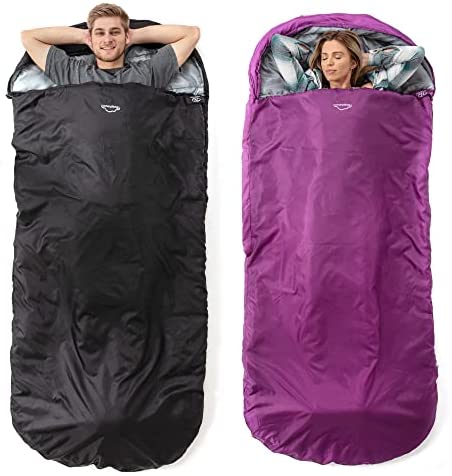 XL Sleeping Bag by Highlander – Extra Large Pod Design perfect for Camping, Sleepovers and Festivals – Lightweight Single Bags suitable for Adults & Juniors -The Sleephaven, Azure, Black & Grape Juice - Image 2