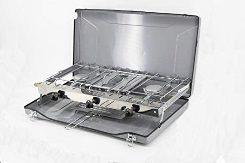 Raxter Camping Double Burner Gas Stove and Grill Powerful Performance Easy to Use Compact and Practical Design Ideal for Camping, Caravan Stays and BBQ - Image 4