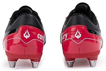 Canterbury CCC Phoenix Raze SG Rugby Boots, Extreme Comfort & Support, Wider Fit, 8 Removable Metal Studs, Black/Red - Image 3