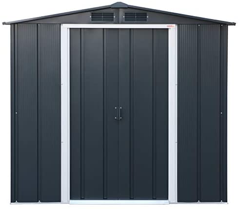 Duramax ECO 6' x 4' Hot-Dipped Galvanized Metal Garden Shed - Anthracite with Off-White Trimmings - 15 Years Warranty - Image 6