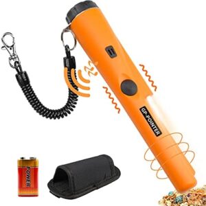Metal Detector Pinpointer, 360°Search Gold Treasure Pinpointing Finder Probe with LED and Holster, Waterproof Metal Detector for Treasure Hunting, Metal Detecting Tool Accessories for Adults, Kids