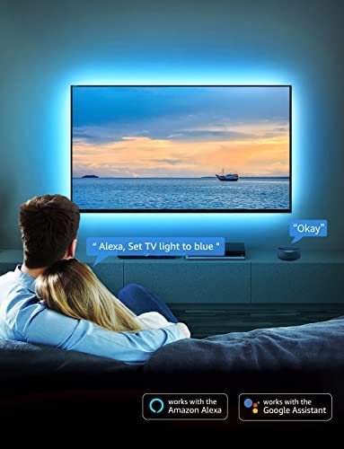 LE Smart LED TV Backlights, Led Strip Lights 2M for TV 32-65 inch with Voice & App Control, Timer, 16 million Dimmable RGB Colors, Work with Alexa Google Home for TV, Kitchen Cabinet, Bedrooms - Image 2