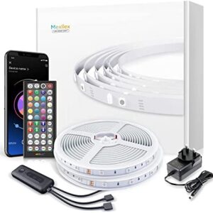 LED Strip Lights with Remote 20m, Mexllex Bluetooth RGB Color Changing LED Lights with 44-Keys Remote,Timing Function, Music Sync LED Lights for Bedroom Home Decoration LED Light Strips(2x10m)