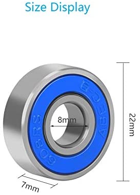CHIFOOM 30pcs 608RS Skateboard Bearings,Roller Skate Wheels Scooter Abec-9 Rubber Sealed Metal Spare Bearing for Longboard Stunt Scooters Inline Skates (Black Blue Red) - Image 7