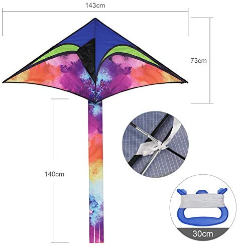 Anpro Huge Colorful Kite for Kids and Adults with 30m/98 Feet Kite String Line, Flying Toys for Outdoor Games - Image 2