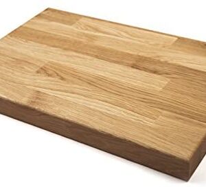 WORKTOP EXPRESS Solid Oak Wooden Chopping Board - 450mm x 300mm x 40mm Rectangular European Hardwood Cutting, Serving and Carving Block