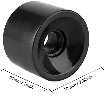 Fafeims 4Pcs 70 * 51mm PU Skateboard Wheels High Resilient Sports Fish Board Wheels Long Board Wheel (Black) - Image 4