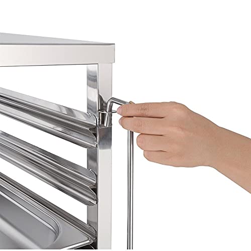 Vogue GG498 Gastronorm Racking Trolley 7 Level 900X380X557mm Catering, Silver - Image 2