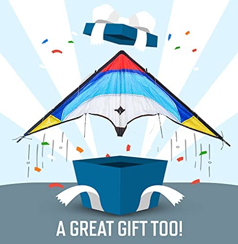 NorthHawk Tie-Dye Stunt Kite with Strings & Carry Bag | Easy to Fly | Great Gift for Kids and Adults | Sports Tricks Dual Line Kite - Image 6