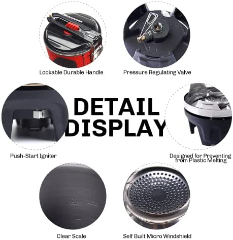 Fire Maple Polaris Cooking System | Portable Camping Backpacking Stove with Micro Regulated Valve | Electric Jet Burner Pot Set | Ideal Camp Water Boiler for Hiking Fishing Trekking Hunting (Black) - Image 5