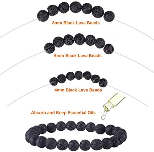 EuTengHao 702Pcs Lava Beads Stone Rock Beads Rainbow Striped Beads Kit with Chakra Beads Cloisonne Beads Spacer Beads Bracelet String Cord for Diffuser Essential Oils Adult Jewelry Making Supplies - Image 5