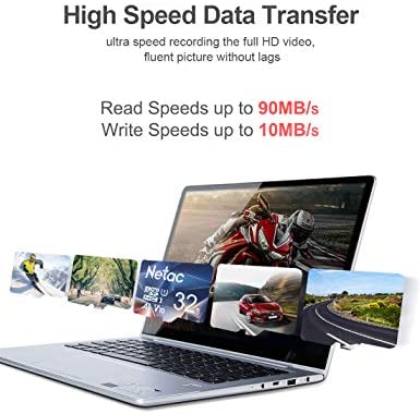 Netac 32GB MicroSDHC Memory Card, Micro SD Card R/W up to 90/10MB/s, TF Card 4K Full HD Video Recording, UHS-I, C10, U1, A1, V10, for Camera, Smartphone, Security System, Drone, Dash Cam, Gopro - Image 3