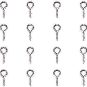 PandaHall 500 pcs Silver Mini 8mm Eye Pins Hooks Eyelet Screws for Crafts Home Projects, 8x4x1mm, Hole: 2mm