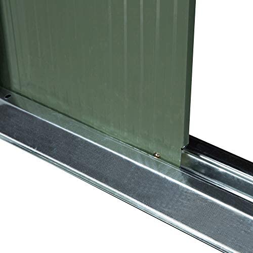 Outsunny 9ft x 4ft Corrugated Garden Metal Storage Shed Outdoor Equipment Tool Box with Kit Ventilation & Doors Light Green - Image 9