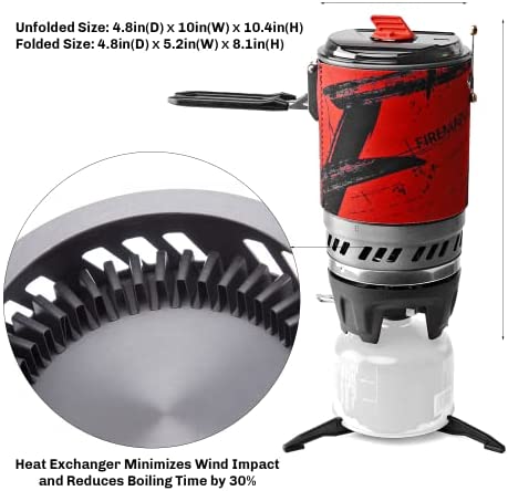 Fire Maple Polaris Cooking System | Portable Camping Backpacking Stove with Micro Regulated Valve | Electric Jet Burner Pot Set | Ideal Camp Water Boiler for Hiking Fishing Trekking Hunting (Black) - Image 4