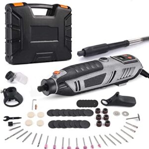 Rotary Tool, Powerful 200W Rotary Multi Tool, LCD Display with Variable Speed Control, 63 Rotary Tool Kit with 4 Attachments, Flexible Shaft Included