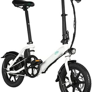 FIIDO D3 Pro Foldable Electric Bike - E-Bike Rechargeable and Commuting for Men Women Snow Beach Mountain 14 ”36V 7.5Ah 25Km/h 60Km 18Kg 250W