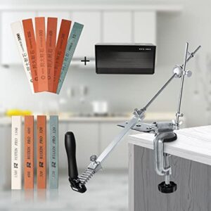 Fixed Angle Knife Sharpener Tool System 360 ° Rotation with 10 whetstones Rotatable Knife Grinding Multi-Function Household Knife for Kitchen Restaurant(120#,320#,240#400#,600#800#,1000#,1500# 3000#)