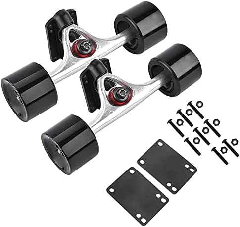 plplaaoo 2pcs/set Skateboard Truck, Skateboard Bearings,Skateboard Pads with Skate Wheel Riser Pad Bearing Hardware Accessory Skateboard, Tool Rise Pads Hardware Set
