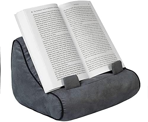 Book Couch iPad Stand | Tablet Stand | Book Holder| Reading Pillow | Reading in Bed at Home | Tablet Lap Rest Cushion | Fun Novelty Gift Idea for Readers, Book Lovers | Phones and eReaders (Grey) - Image 3