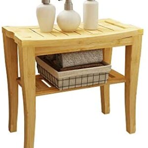soges Bathroom stool Solid wood stool Bath stool Non-slip waterproof Shower stool 2 tiers KS-HSJ-04