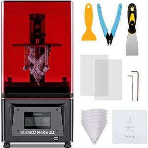 ELEGOO Mars 2 Pro 3D Printer, UV MSLA Resin 3D Printer with 6.08 inch 2K Mono LCD Speedy Printing and High Precision, 129x80x160mm Printing Size