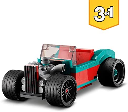 LEGO 31127 Creator 3in1 Street Racer: Race Car Toy to Muscle to Hot Rod Models, Vehicle Building Bricks Set, Gift for Boys and Girls 7 Plus Years Old - Image 3