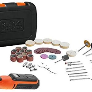 BLACK+DECKER BCRT8IK-XJ 7,2V Rotary Tool with 52 Accessories and A KITBOX, 7.2 W, Black/Orange