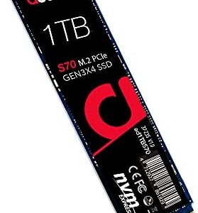 addlink M.2 SSD 1TB S70 Gaming up to 3400MB/s NVMe PCIe Gen3x4 3D TLC NAND Read 3400 MB/s Write 3000 MB/s M.2 2280 Internal Solid State Drive