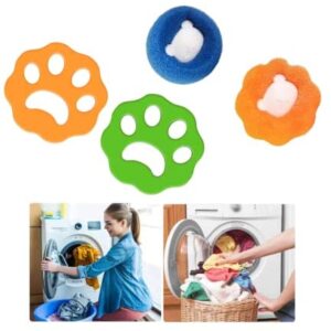 BIZHUDP Pet Epilator, Washing Machine Epilator, Reusable Washing Machine Epilator Dog Hair Cat Hair Catcher, Fur Removal in Washer and Dryer 4 Pack