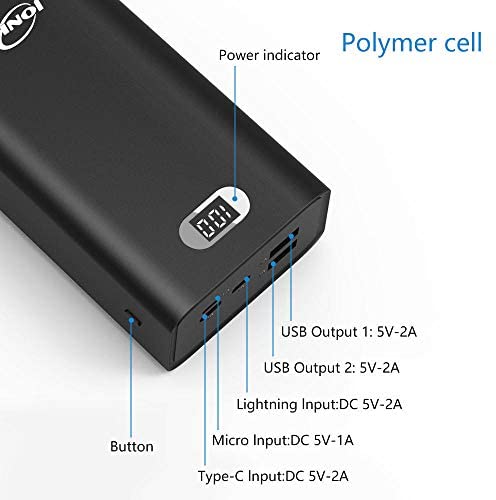 Portable Charger 30000mAh High Capacity Power Banks External Backup Battery Pack 2 USB Ports Quick Charge LCD Display 3 Input Powerpack for iPhone Samsung iPad Huawei Mobile Phones Nintendo Switch - Image 4