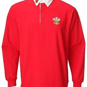 H M FASHION Wales Welsh Cymru Rugby Shirts Unisex Adults Collar Full Sleeve S M L XL XXL 3XL 4XL 5XL