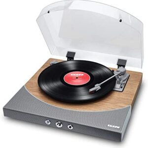 ION Audio Premier LP - Wireless Bluetooth Turntable / Vinyl Record Player with Speakers, USB Conversion, RCA & Headphone Outputs - Natural Wood Finish