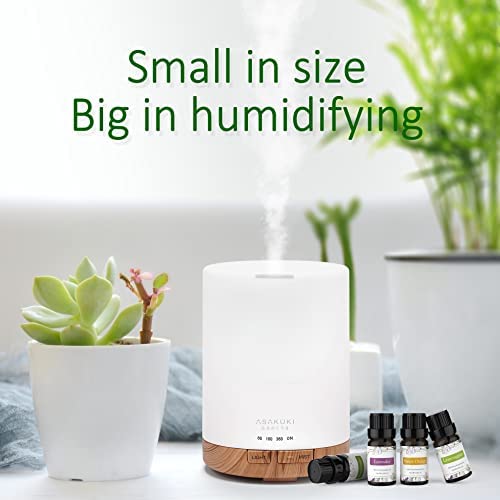 ASAKUKI 300ml Aromatherapy Oil Diffuser with 6Pcs*10ml Pure Essential Oil Gift Set, Cool Mist Essential Oil Diffuser with 4 Timer Setting, 15 Colour Lights, Auto Shut-Off - Image 6