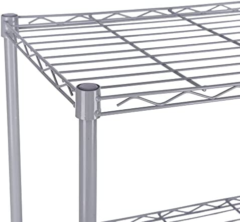 5-Tier Wire Shelving Utility Shelves Storage Garage Utiliry Rack Wire Rack Shelving Modern Storage Organization Rack Suitable for Kitchen Home Office in Grey - Image 6