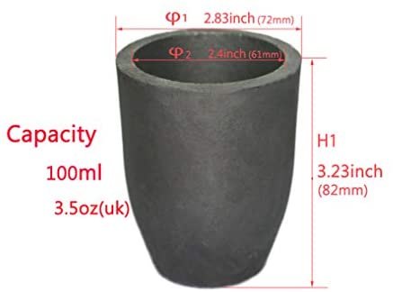 LLF Clay Graphite Crucible Foundry Cup Furnace Torch Melting Casting Refining Gold Silver Copper Brass Aluminum Lead Zinc and Alloys (#1 (Capacity 100ML)) - Image 2
